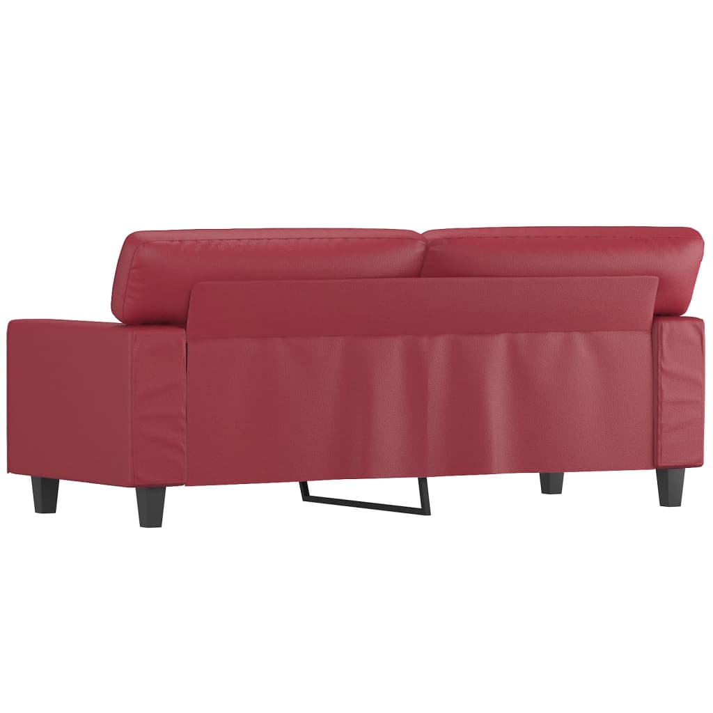 2-personers sofa vinrød 140 cm kunstlæder