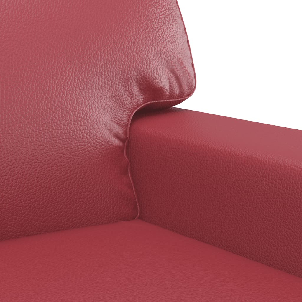 2-personers sofa vinrød 140 cm kunstlæder