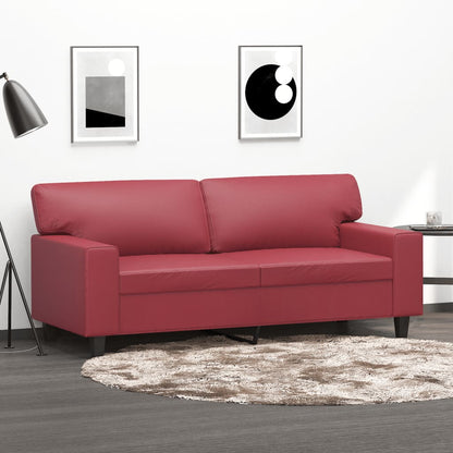 2-personers sofa vinrød 140 cm kunstlæder