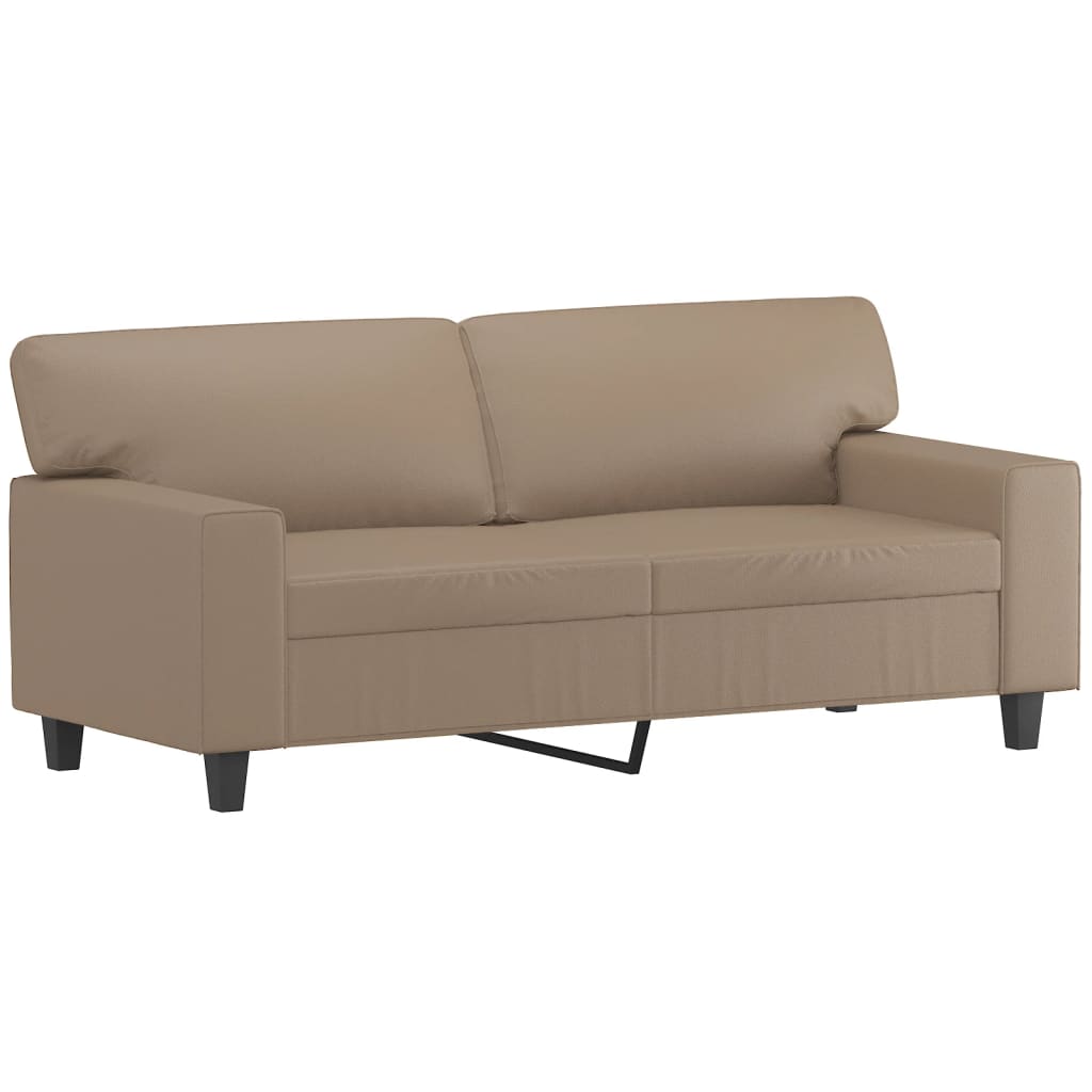 2-personers sofa cappuccino brun 140 cm kunstlæder