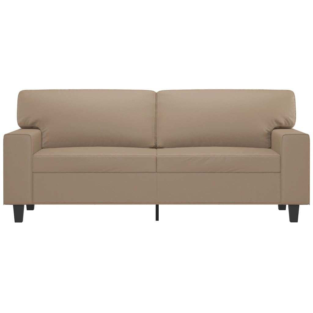 2-personers sofa cappuccino brun 140 cm kunstlæder