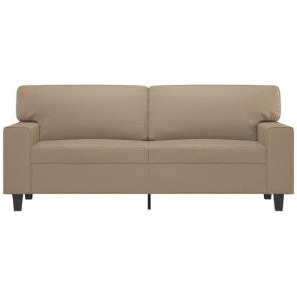 2-personers sofa cappuccino brun 140 cm kunstlæder