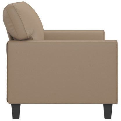 2-personers sofa cappuccino brun 140 cm kunstlæder