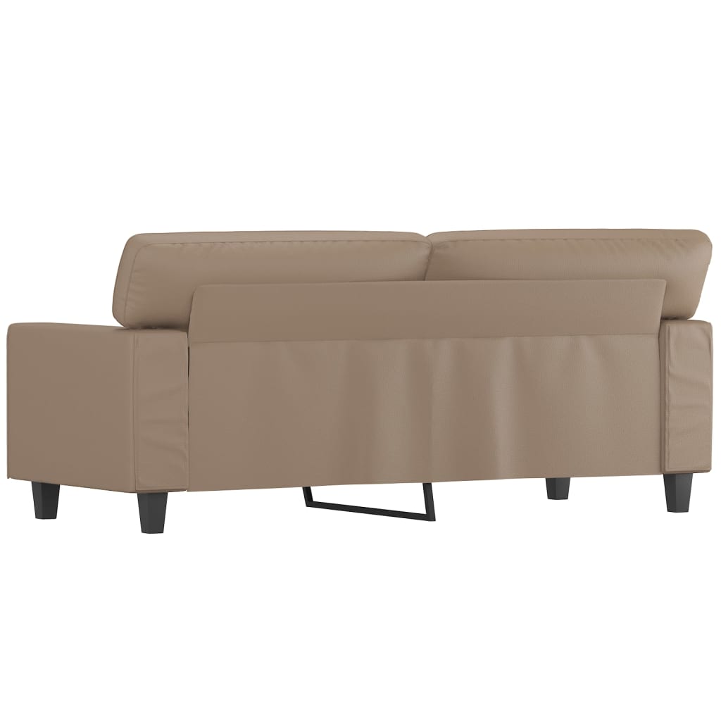 2-personers sofa cappuccino brun 140 cm kunstlæder