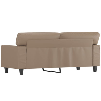 2-personers sofa cappuccino brun 140 cm kunstlæder