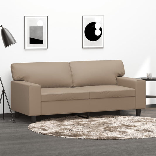 2-personers sofa cappuccino brun 140 cm kunstlæder