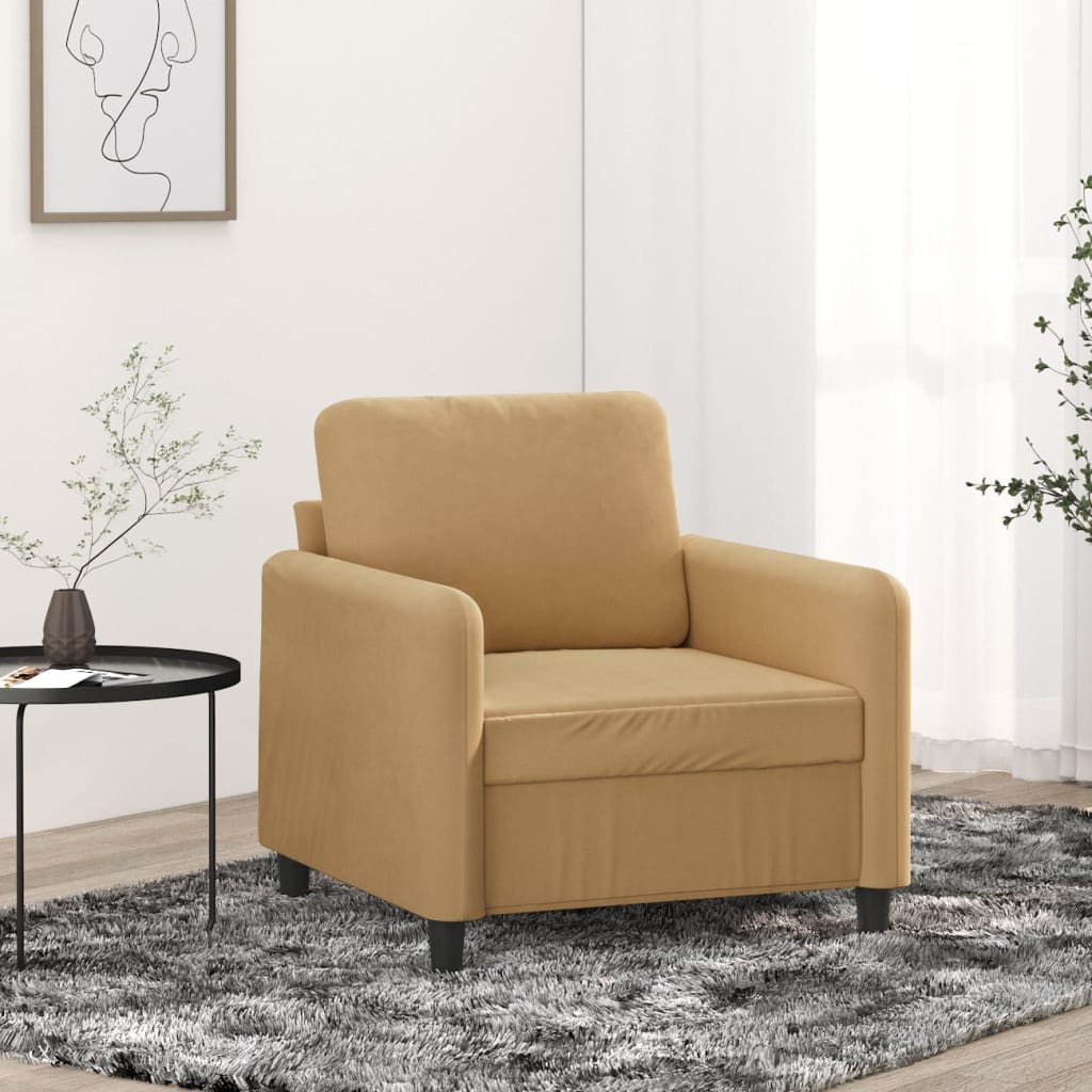 Lænestol Brun 60 cm Fløjl