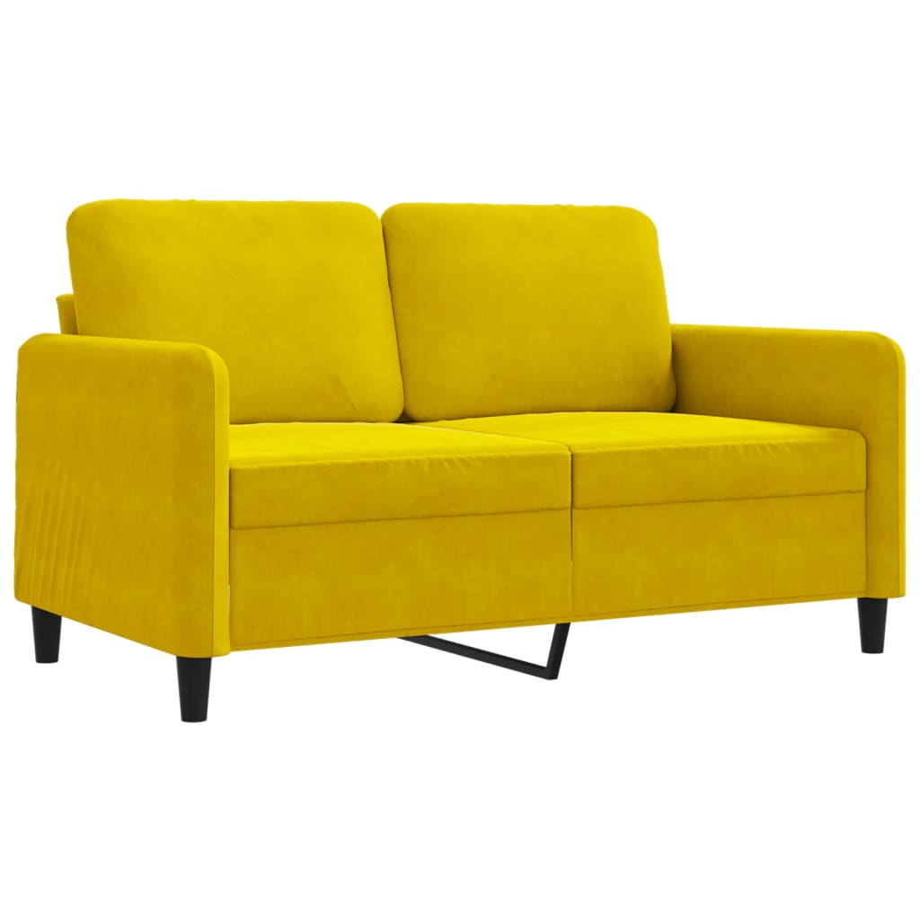 2-personers sofa gul 120 cm fløjl
