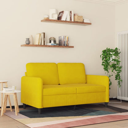 2-personers sofa gul 120 cm fløjl