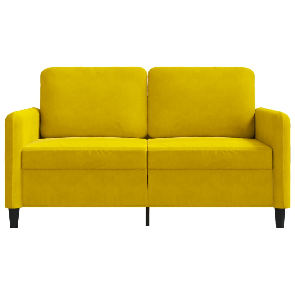 2-personers sofa gul 120 cm fløjl