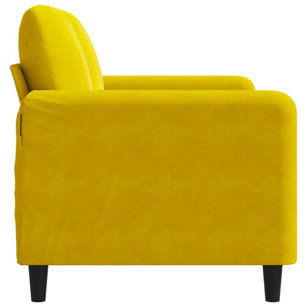 2-personers sofa gul 120 cm fløjl