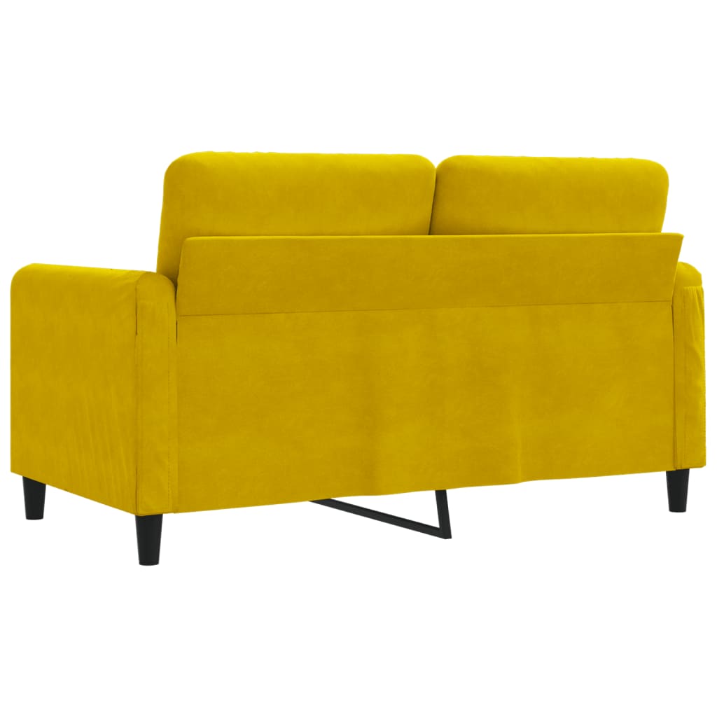 2-personers sofa gul 120 cm fløjl