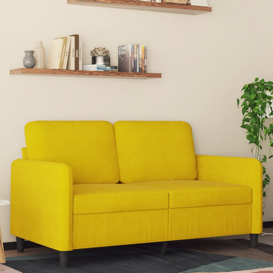 2-personers sofa gul 120 cm fløjl