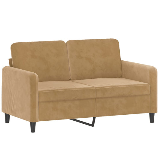 2-personers sofa brun 120 cm fløjl