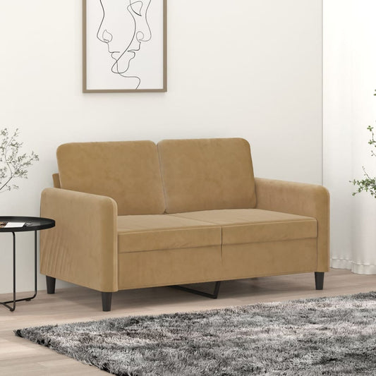 2-personers sofa brun 120 cm fløjl