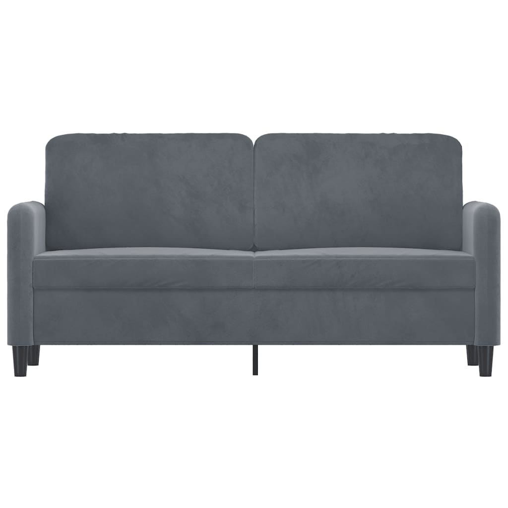 2-personers sofa mørkegrå 140 cm fløjl