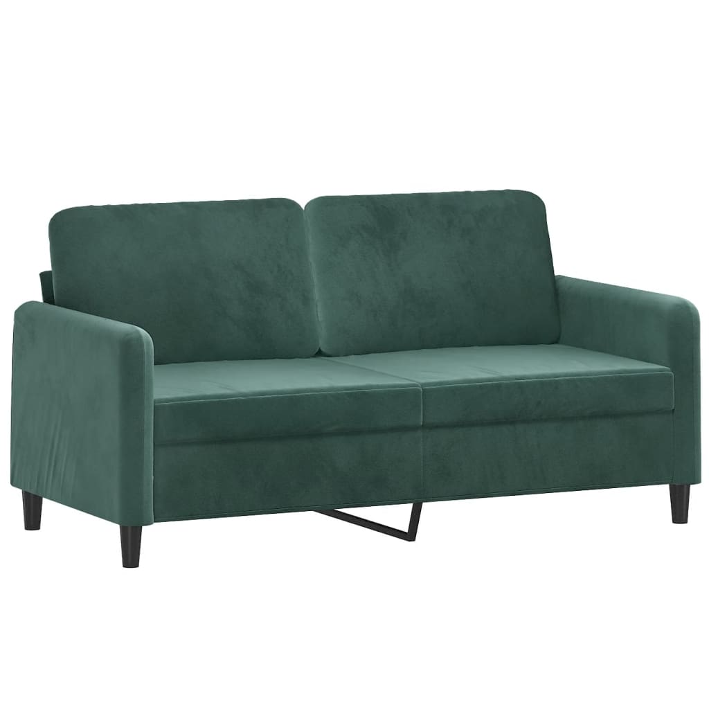 2-personers sofa mørkegrøn 140 cm fløjl
