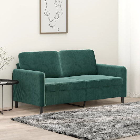 2-personers sofa mørkegrøn 140 cm fløjl