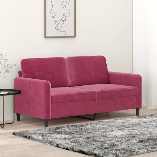 2-personers sofa vinrød 140 cm fløjl