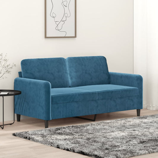 2-personers sofa blå 140 cm fløjl