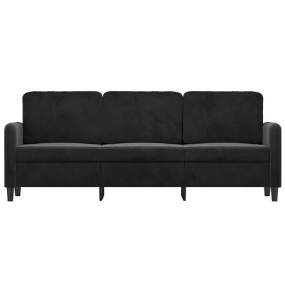 3-personers sofa sort 180 cm fløjl