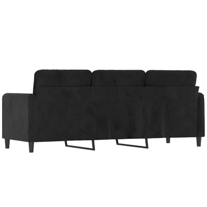 3-personers sofa sort 180 cm fløjl