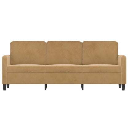 3-personers sofa brun 180 cm fløjl