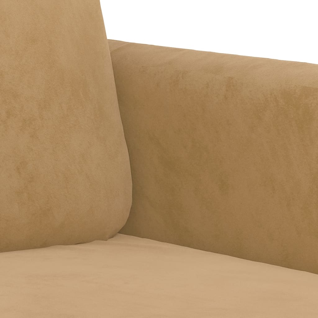 3-personers sofa brun 180 cm fløjl