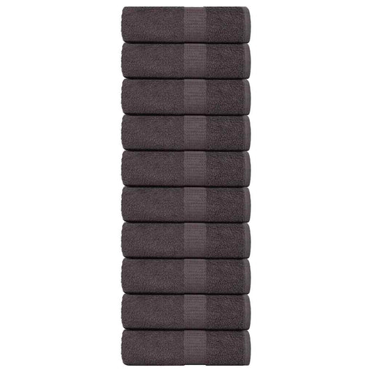 Waschhandtücher 10 Stück FROGN Anthrazit 30x30 cm 100% Baumwolle