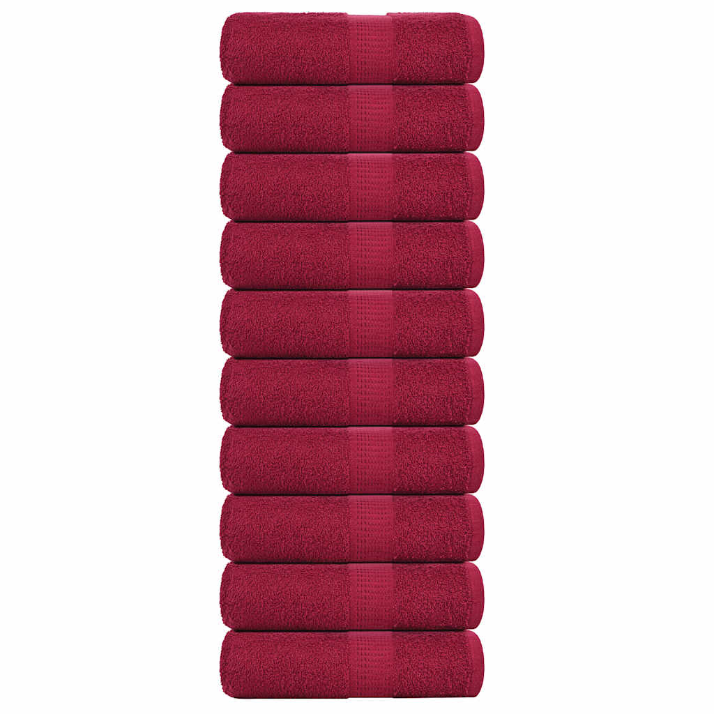 Waschhandtücher 10 Stück FROGN Bordeaux 30x30 cm 100% Baumwolle