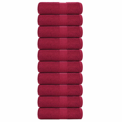 Waschhandtücher 10 Stück FROGN Bordeaux 30x30 cm 100% Baumwolle