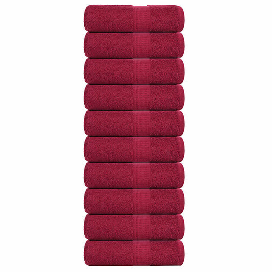 Waschhandtücher 10 Stück FROGN Bordeaux 30x30 cm 100% Baumwolle