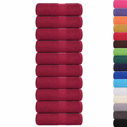 Waschhandtücher 10 Stück FROGN Bordeaux 30x30 cm 100% Baumwolle