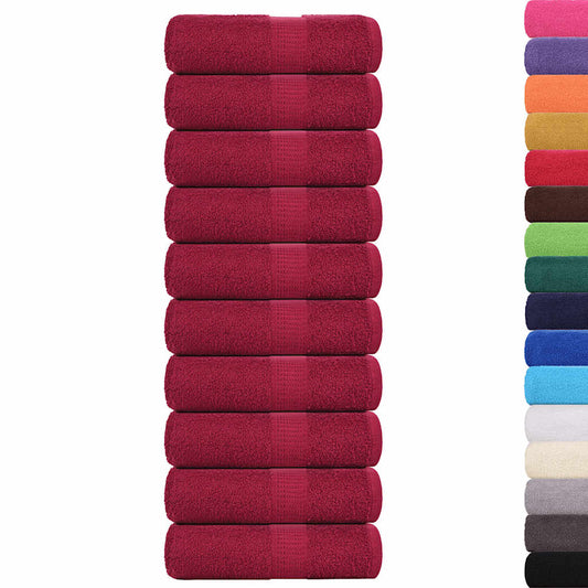 Waschhandtücher 10 Stück FROGN Bordeaux 30x30 cm 100% Baumwolle