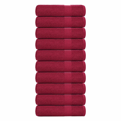 Duschtücher 10Stk. Bordeauxrot 70x140cm 360 g/m² 100% Baumwolle