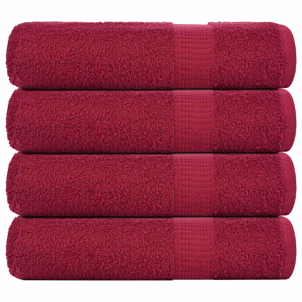 Badetücher 4 Stk. Bordeauxrot 100x150cm 360 g/m² 100% Baumwolle