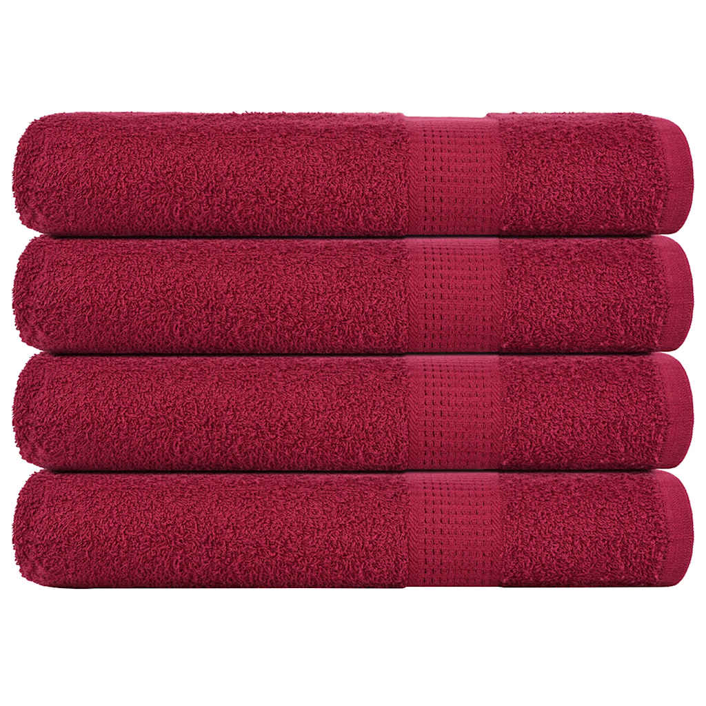 Handtücher 4 Stk. Bordeauxrot 100x200cm 360 g/m² 100% Baumwolle