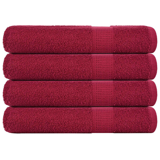 Handtücher 4 Stk. Bordeauxrot 100x200cm 360 g/m² 100% Baumwolle