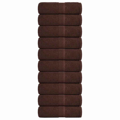 Waschhandtücher 10 Stück FROGN Braun 30x30 cm 100% Baumwolle