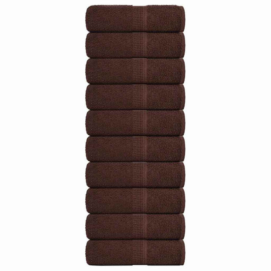Waschhandtücher 10 Stück FROGN Braun 30x30 cm 100% Baumwolle