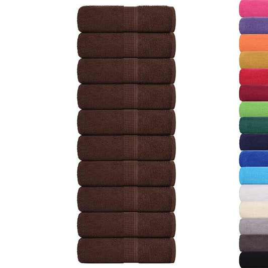 Waschhandtücher 10 Stück FROGN Braun 30x30 cm 100% Baumwolle