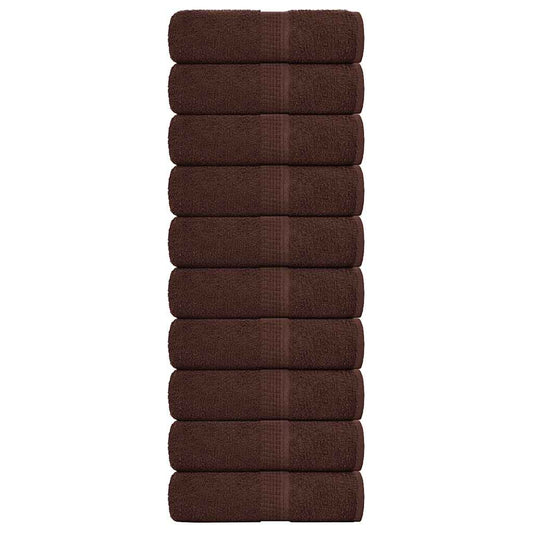 Gästetücher 10 Stk. Braun 30x50 cm 360 g/m² 100% Baumwolle