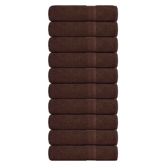 Handtücher 10 Stk. Braun 50x100 cm 360 g/m² 100% Baumwolle