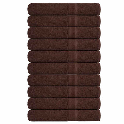 Handtücher 10 Stk. Braun 100x200 cm 360 g/m² 100% Baumwolle