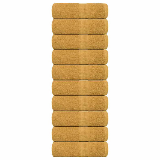 Waschhandtücher 10 Stück FROGN Gold 30x30 cm 100% Baumwolle