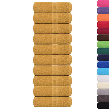 Waschhandtücher 10 Stück FROGN Gold 30x30 cm 100% Baumwolle