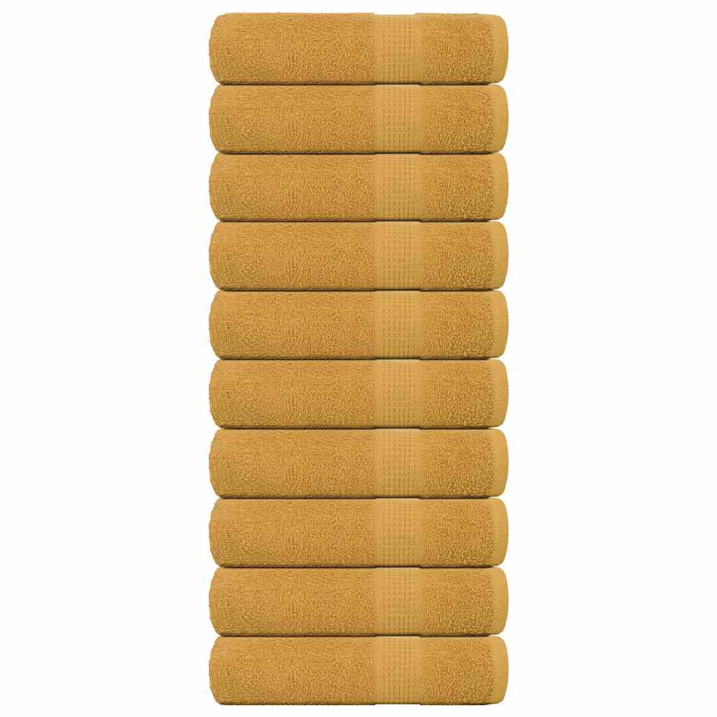 Badehåndklæder 10 stk Golden 100x150 cm 360 g/m² 100% bomuld