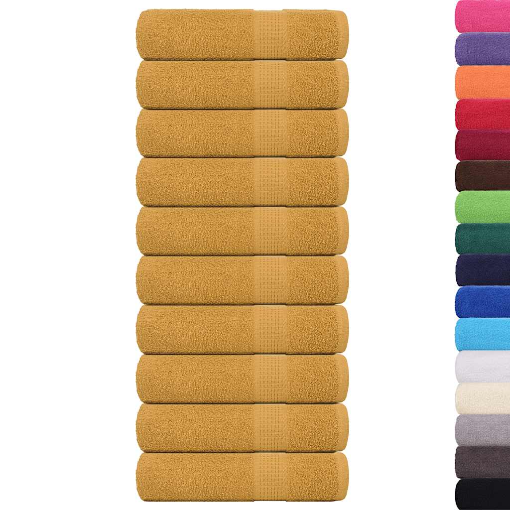 Badehåndklæder 10 stk Golden 100x150 cm 360 g/m² 100% bomuld