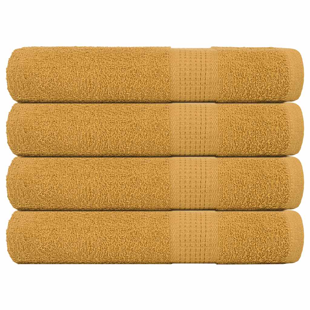 Saunahåndklæder 4 stk Gyldne 80x200 cm 360 g/m² 100% bomuld