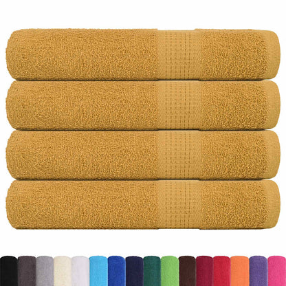 Saunahåndklæder 4 stk Gyldne 80x200 cm 360 g/m² 100% bomuld